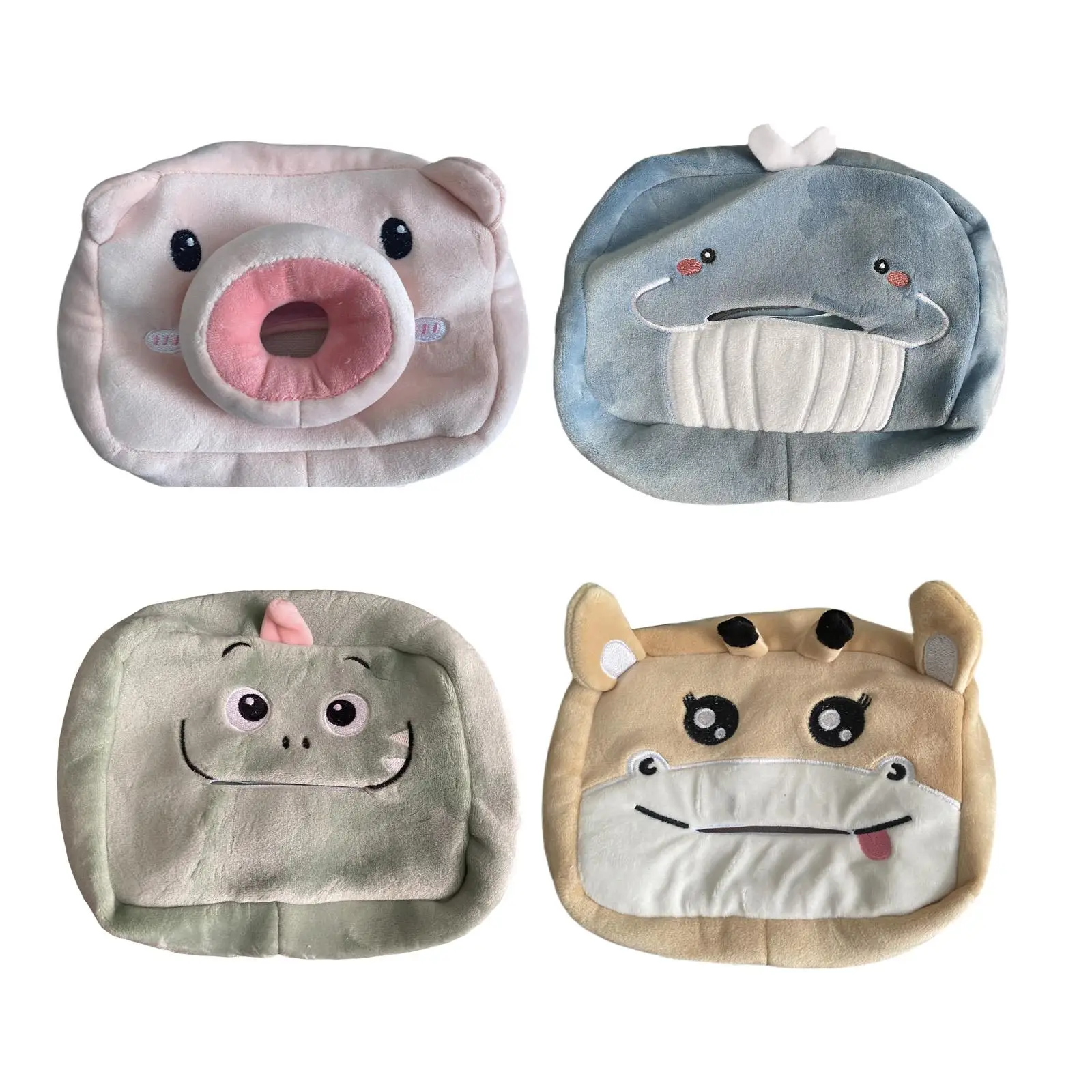 Portable Car Tissue Box Plush Animals Paper Package Case Napkin Holder for Seat Back Sun Visor Auto Decoration Tissue Bag