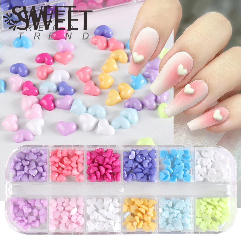 Best of 12 Colors Love Heart Nail Art Decoration Candy Macaron Mini Cute Charms Nail Parts Wedding Manicure Accessories DIY Jewelry Reviews & Tips