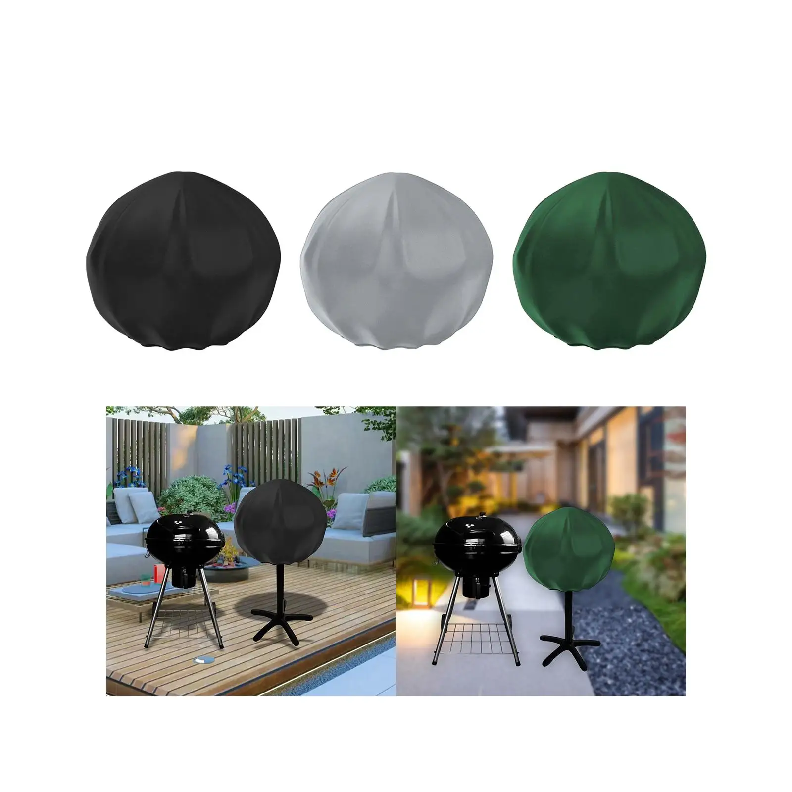 Vertical Round Grills Cover Drawstring Water Resistant for Outdoor Garden