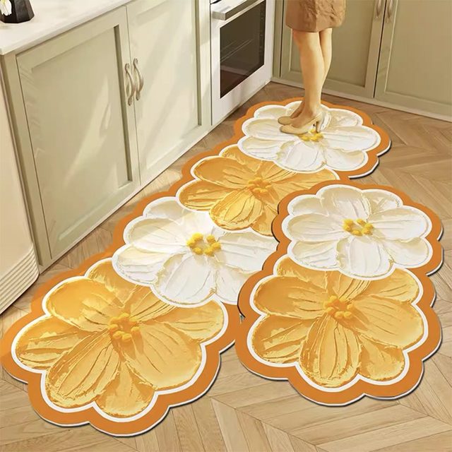 Kitchen Mat Floor Cloth Vinyl hotsell Waterproof Floral Rug