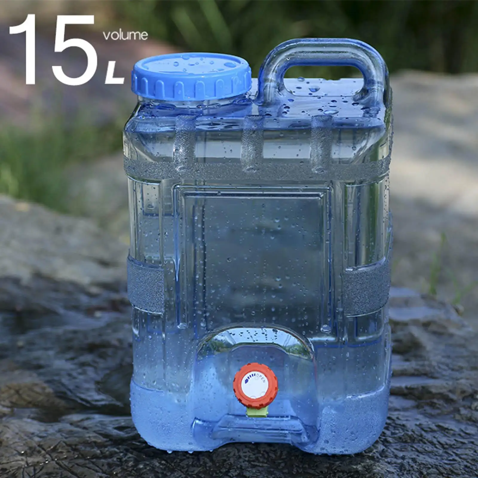 Portable Camping Water Storage Jug, Water Carrier  Water Tank with Faucet 15L Water Container for Picnic, Car ,Bathing,  ,RV