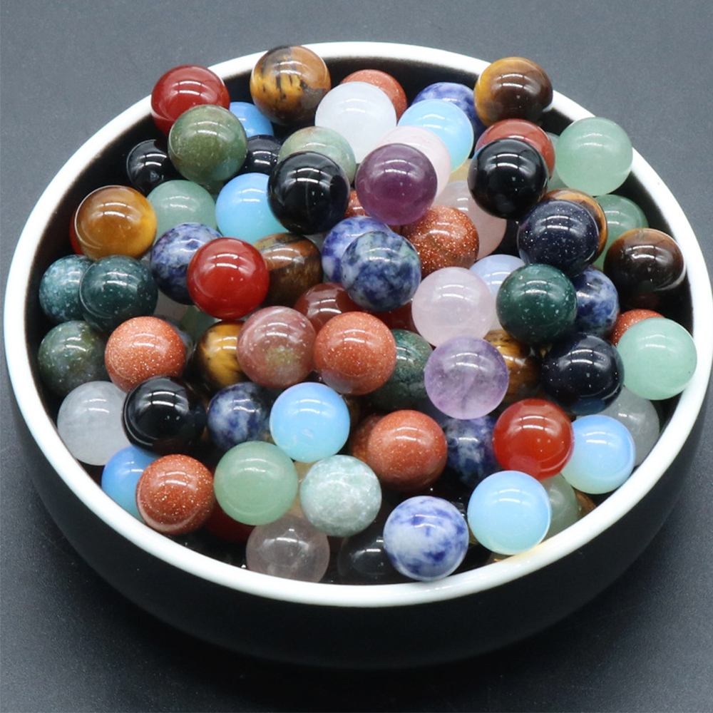 10 Stück Naturstein Achat Kristall Runde Perlen 10 mm Reiki Energie Nicht poröse Mini Quarz Kugel Heimdekoration DIY Schmuck Handwerk – Detail 4