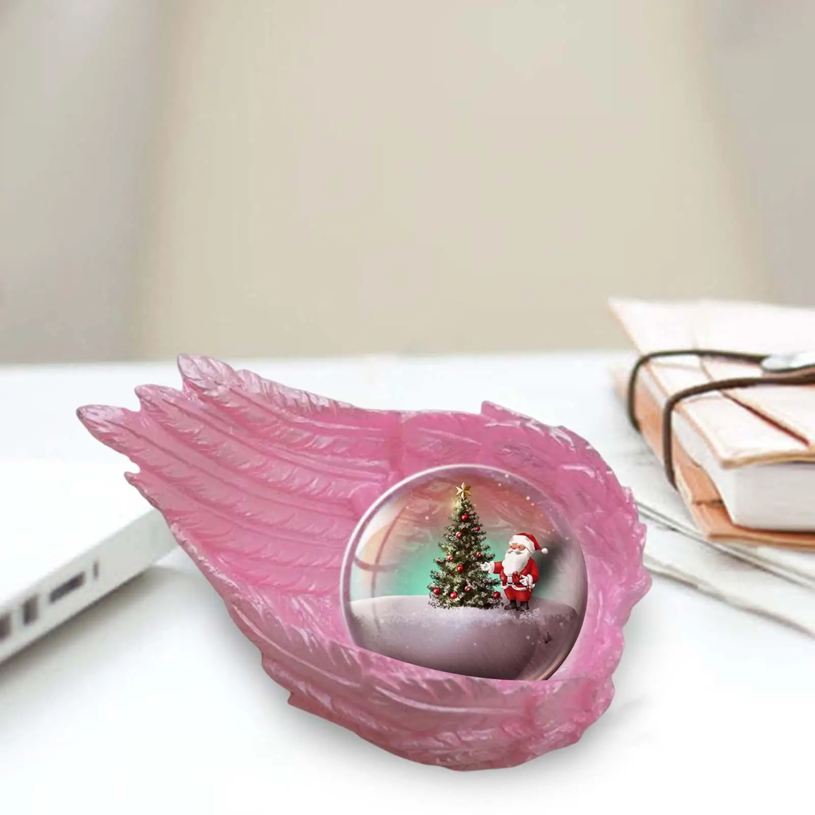 Angel Wing Figurine Glass Balls Holder Rack Desk Organizer Display Easel