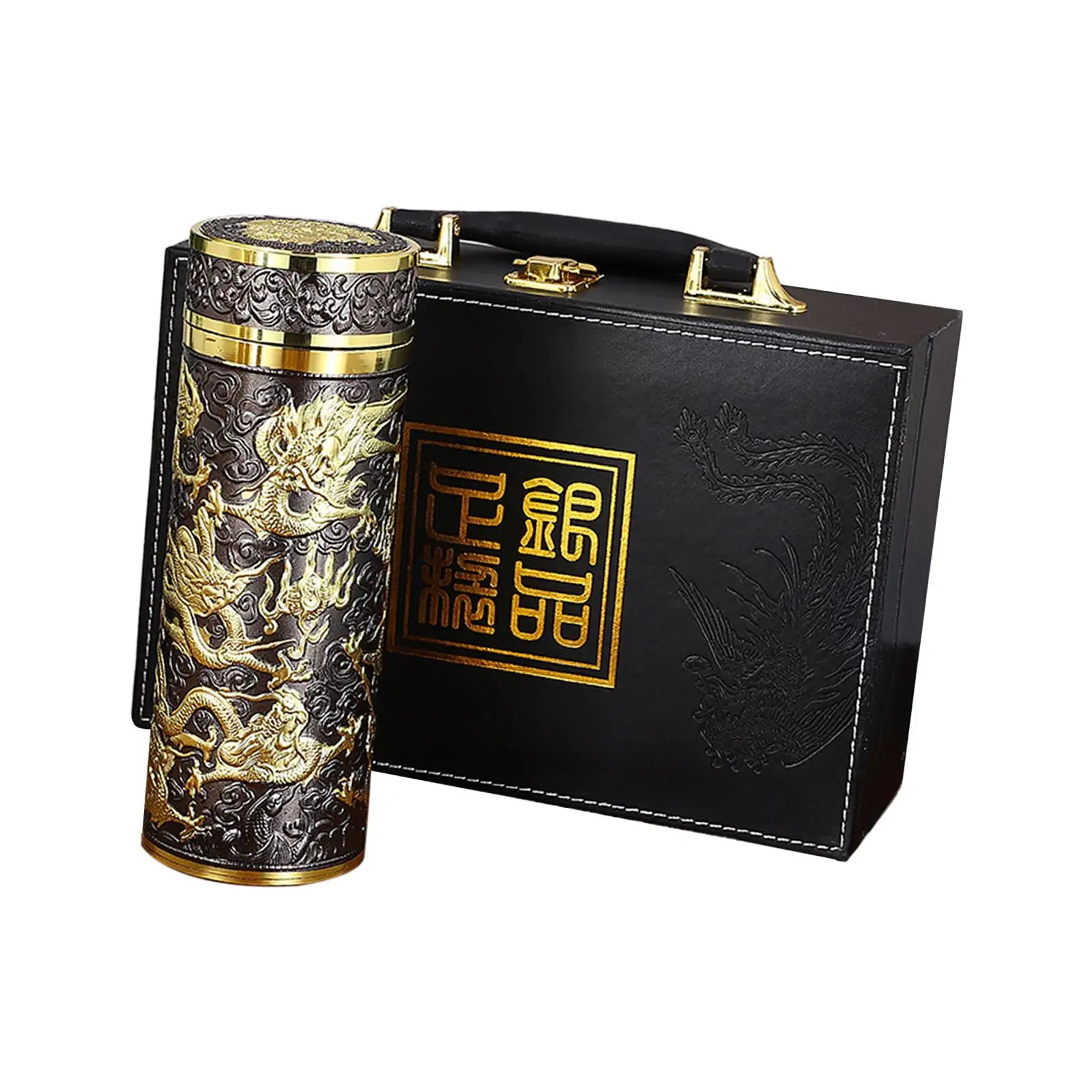 Chinese Dragon Insulated Water Bottle for Road Trips, Sporting Events, Car Diameter x Height 7x19cm Hand Wash Recommended