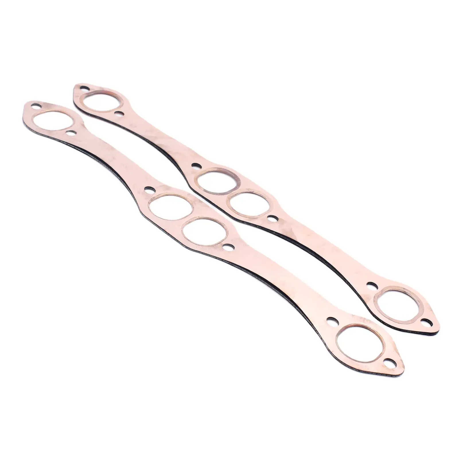 1 Pair SBC Oval Port Copper Header Exhaust Gasket Seal For Chevy SB 327 305 350 383 Exhaust Manifold Gasket Set