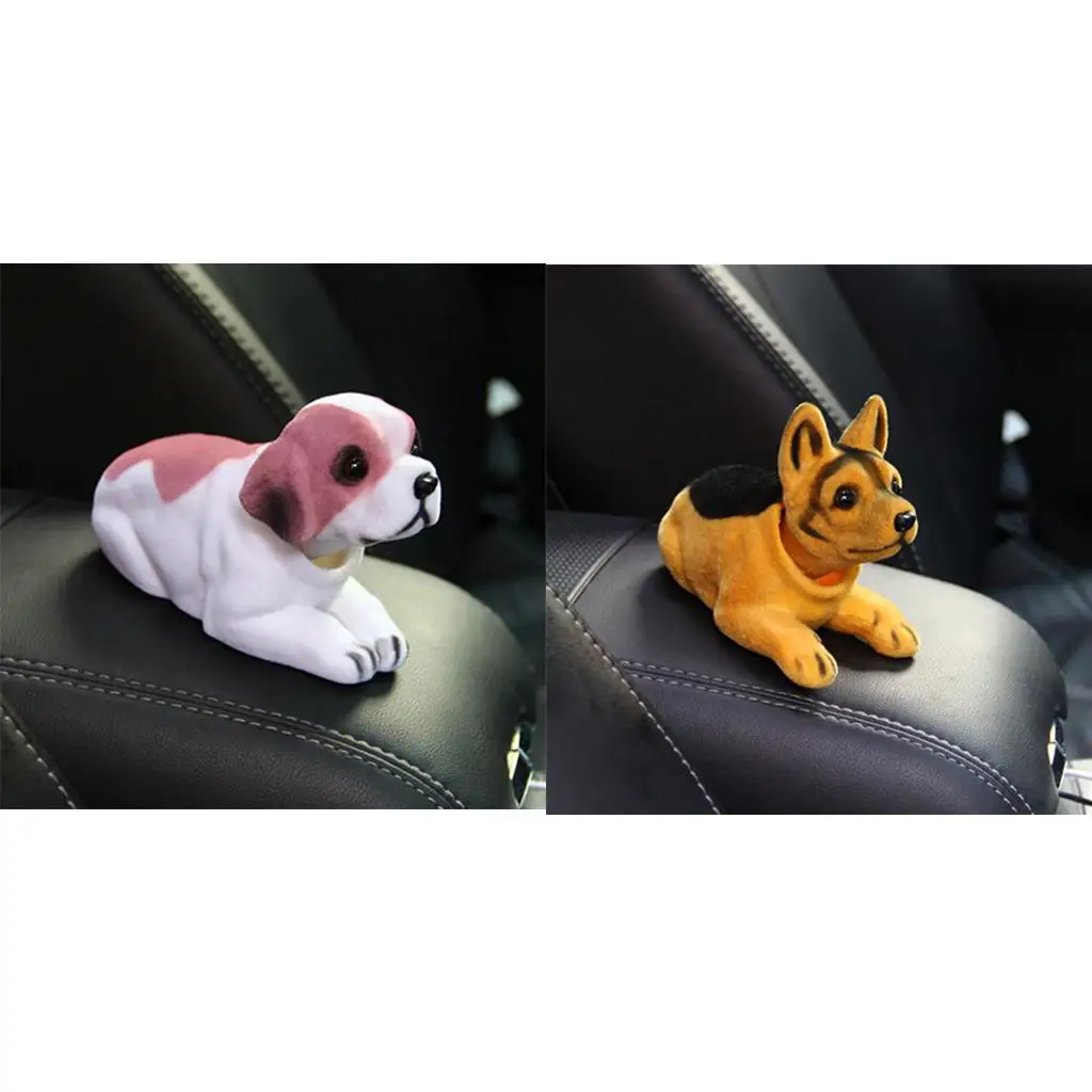 2pcs Car Cute  Shaking Head Nodding Dog for Car Decoration Ornament