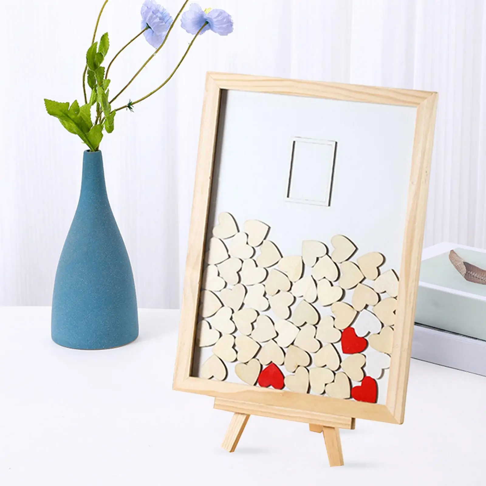 Wedding Guest Book Wood Frame Drop Box for Feast Anniversary Decoration