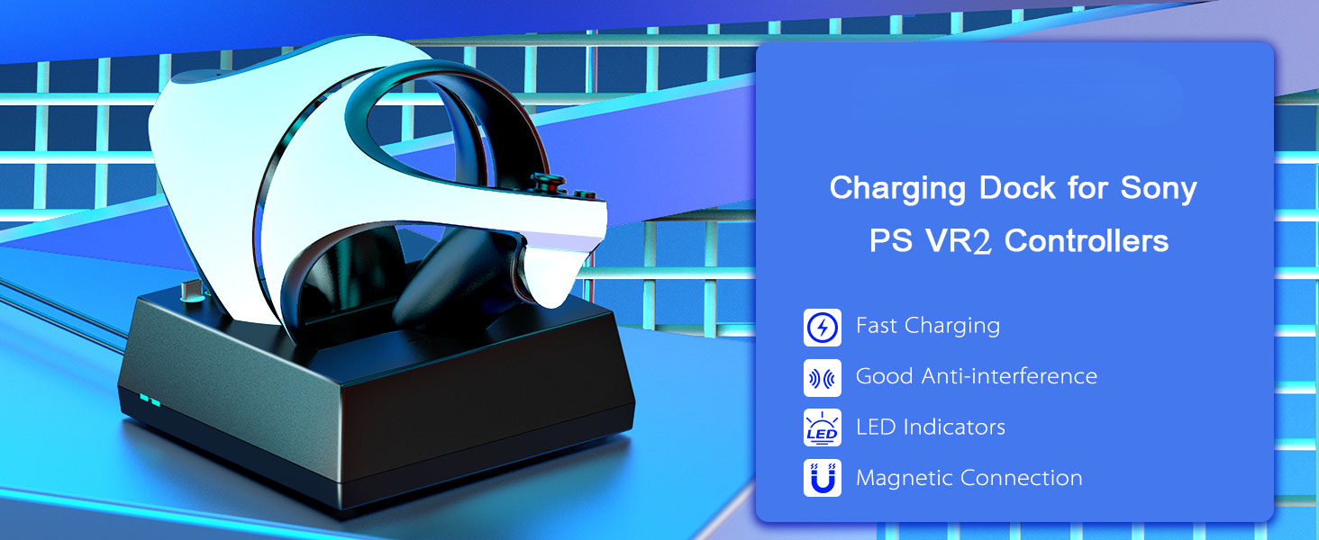 Title 6, Charging station with LED light PS VR2 magnetic...