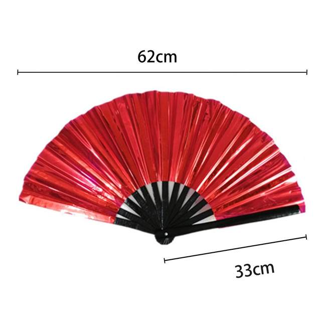 Blulu 4 Pcs Large Folding Fans For Line Dancing Big Silk Hand Clapping Popping Fans Bulk For Dancing Boots On The Ground Festival Party Decoration