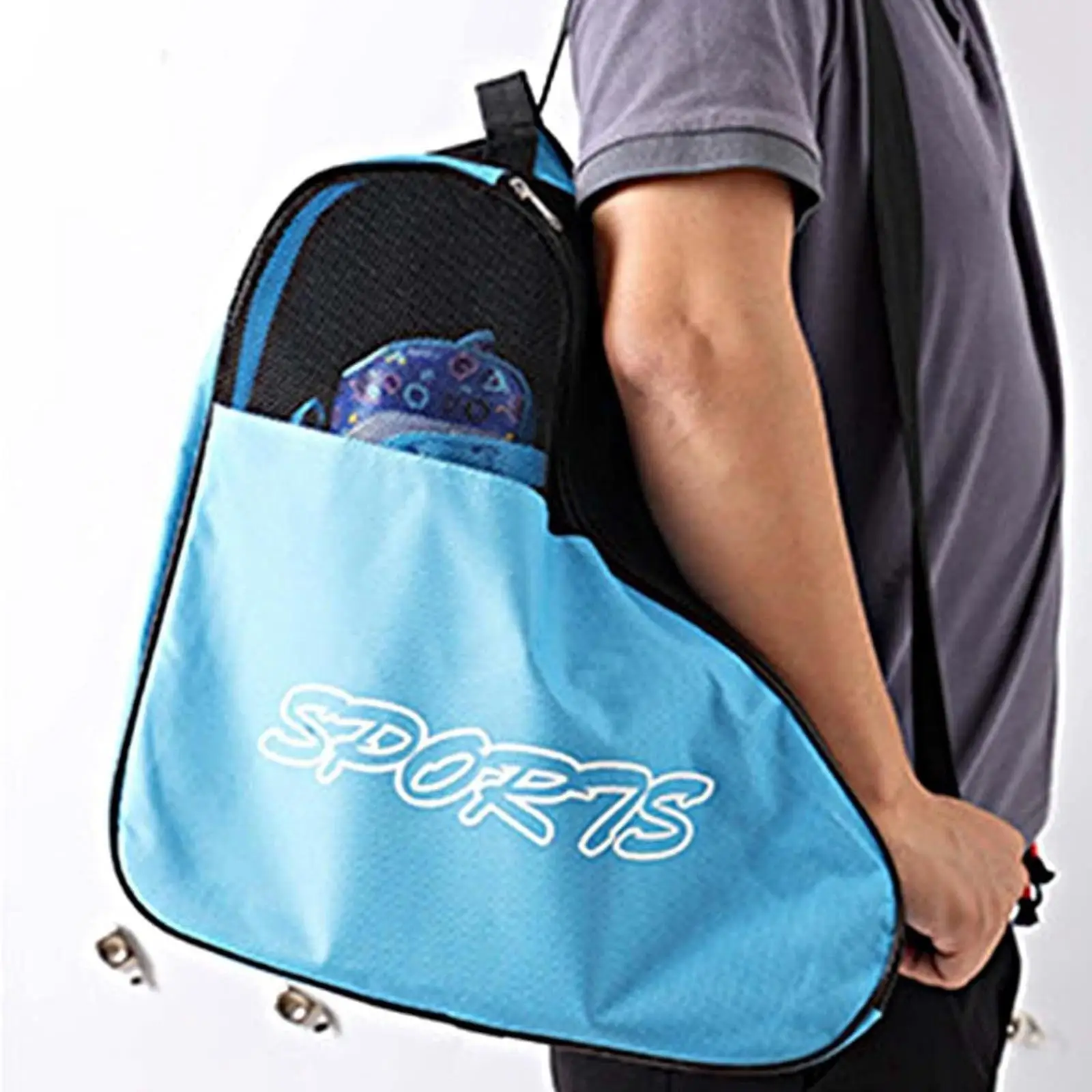 Roller Skating Bag Sports Accessories Portable Adjustable Ice Inline Roller Skate Fashion Bags With Large Capacity Pockets