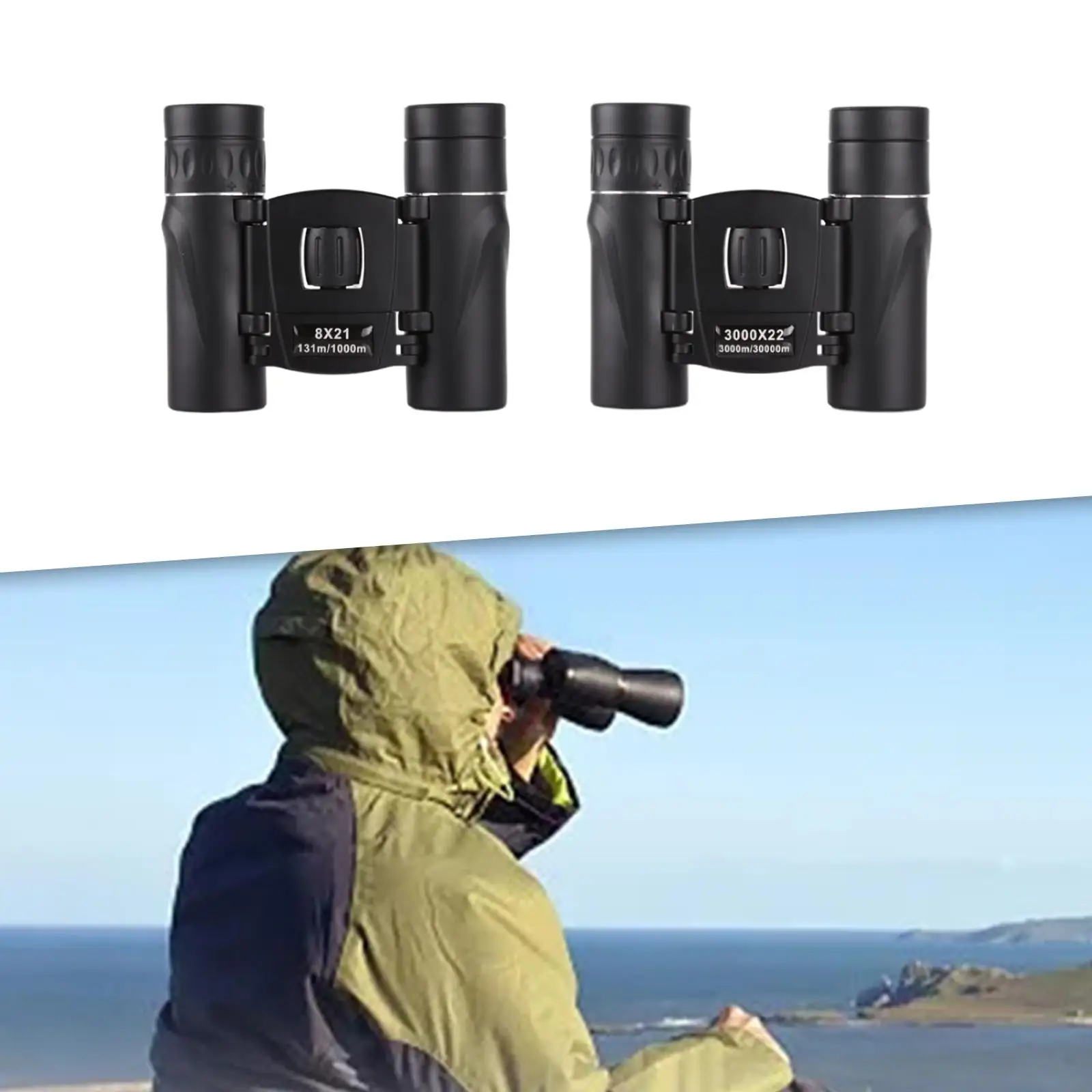 Compact Binoculars Telescope Handheld High Power Binoculars Binoculars for Games Touring Concerts Climbing Sightseeing