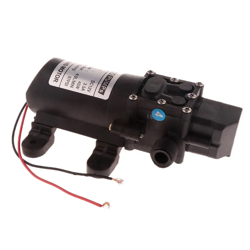 DC12V 87PSI 4L/min Agricultural Electric Micro High Pressure Diaphragm Water Sprayer Water Pump for Car Washing yard fountain