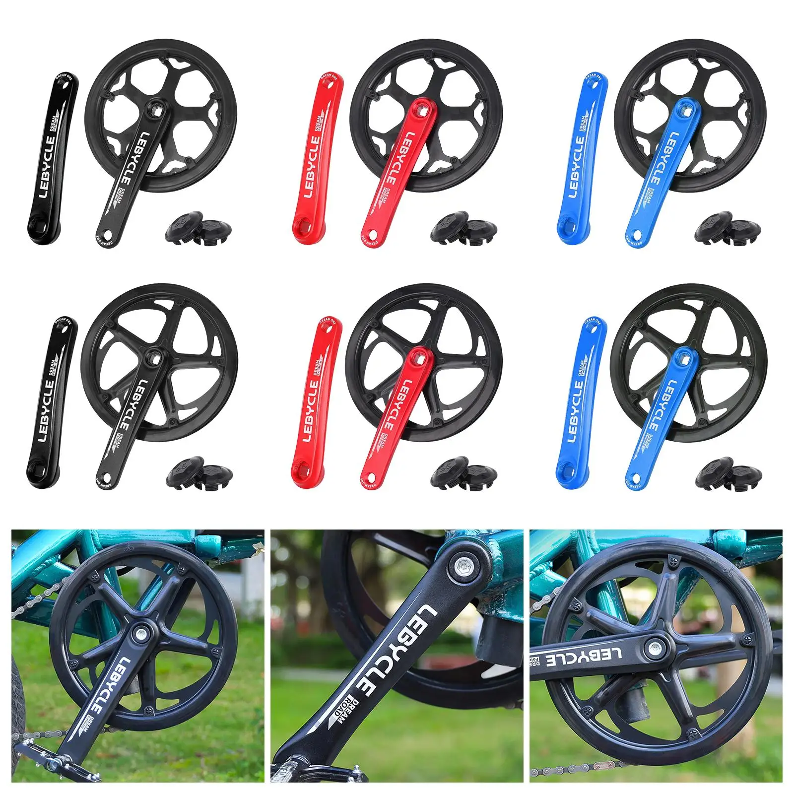 48T/52T Bicycle Crankset Hollow Single Speed 170mm with Chainring Sprocket