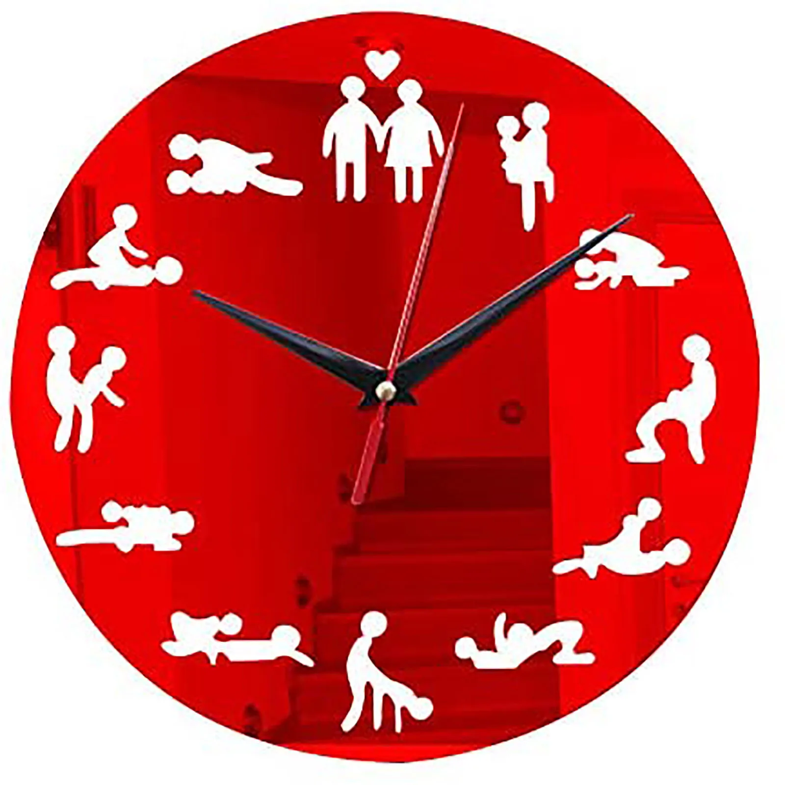 Часы Настенные безрамные большого размера для девичника, пикантные украшения «сделай сам» для интимной любви, для комнаты для взрослых, 24 часа