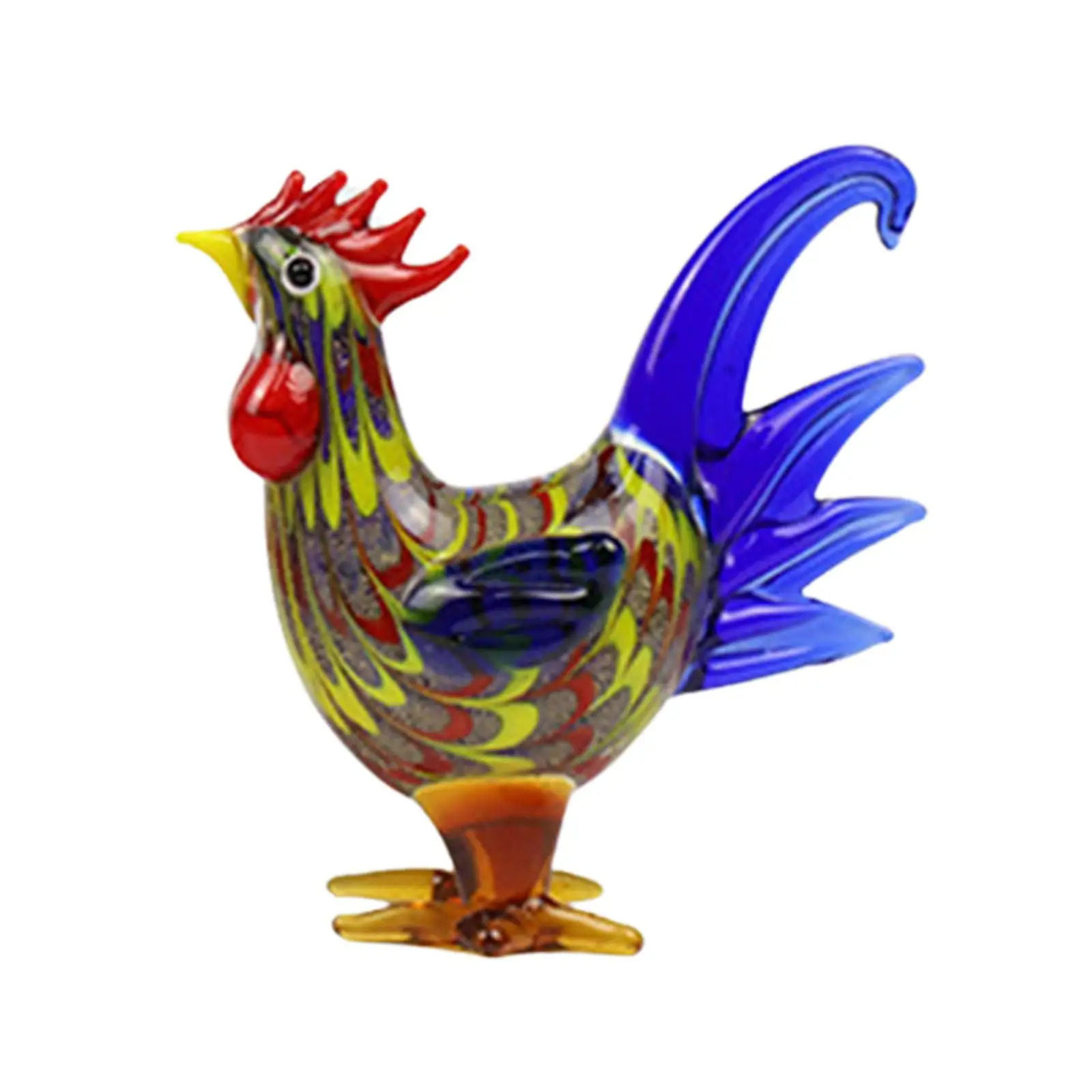 Glass Blown Chicken Wide Applications Art Craft Handmade Hand Painted Simulation