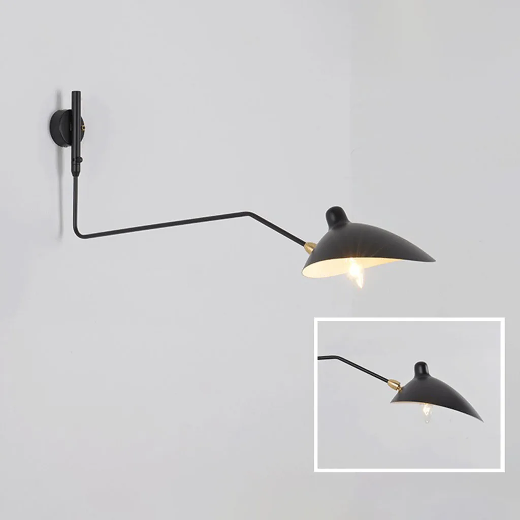 Modern Swing Arm Wall Light Long Arm Adjustable for Home Dining Room Hallway