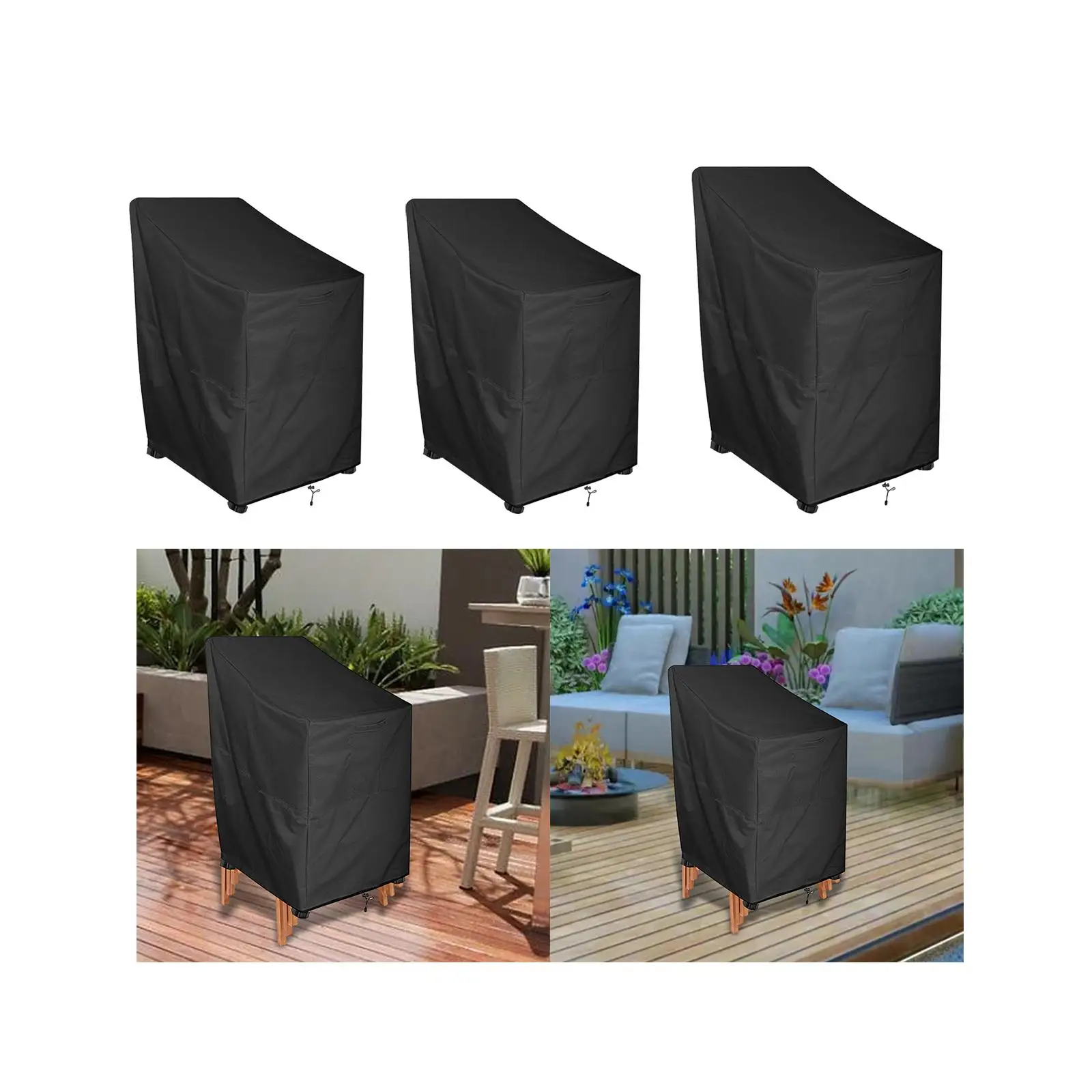 Folding Chairs Cover Water Resistant Protection Cover Dustproof Oxford Cloth Garden Patio Chair Cover Stacked Chair Dust Cover