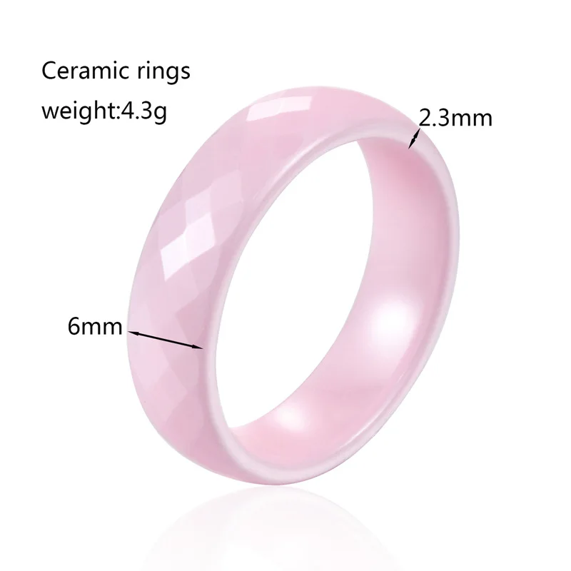 Kolmnsta 4/6 mm rosa Keramikring für Damen, handgeschnitten, hochwertiger Schmuck ohne Kratzer, Unisex-Ringe, allergiefrei, Schwarz, Weiß – Detail 4