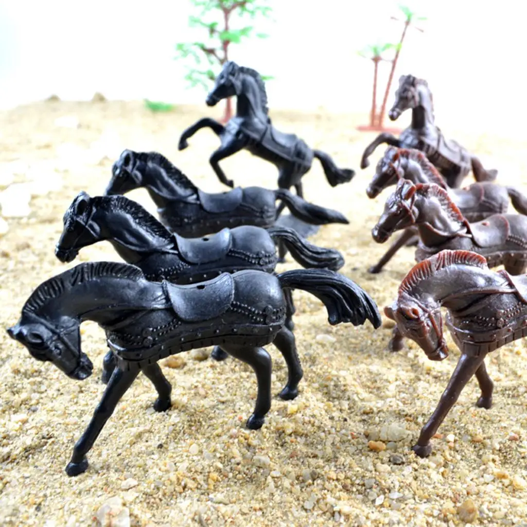 28Pcs/Set Medieval Knights  Horses kids children toy Figures Static Model Playset Playing on  Castles (20 Soldiers+8 Horse)