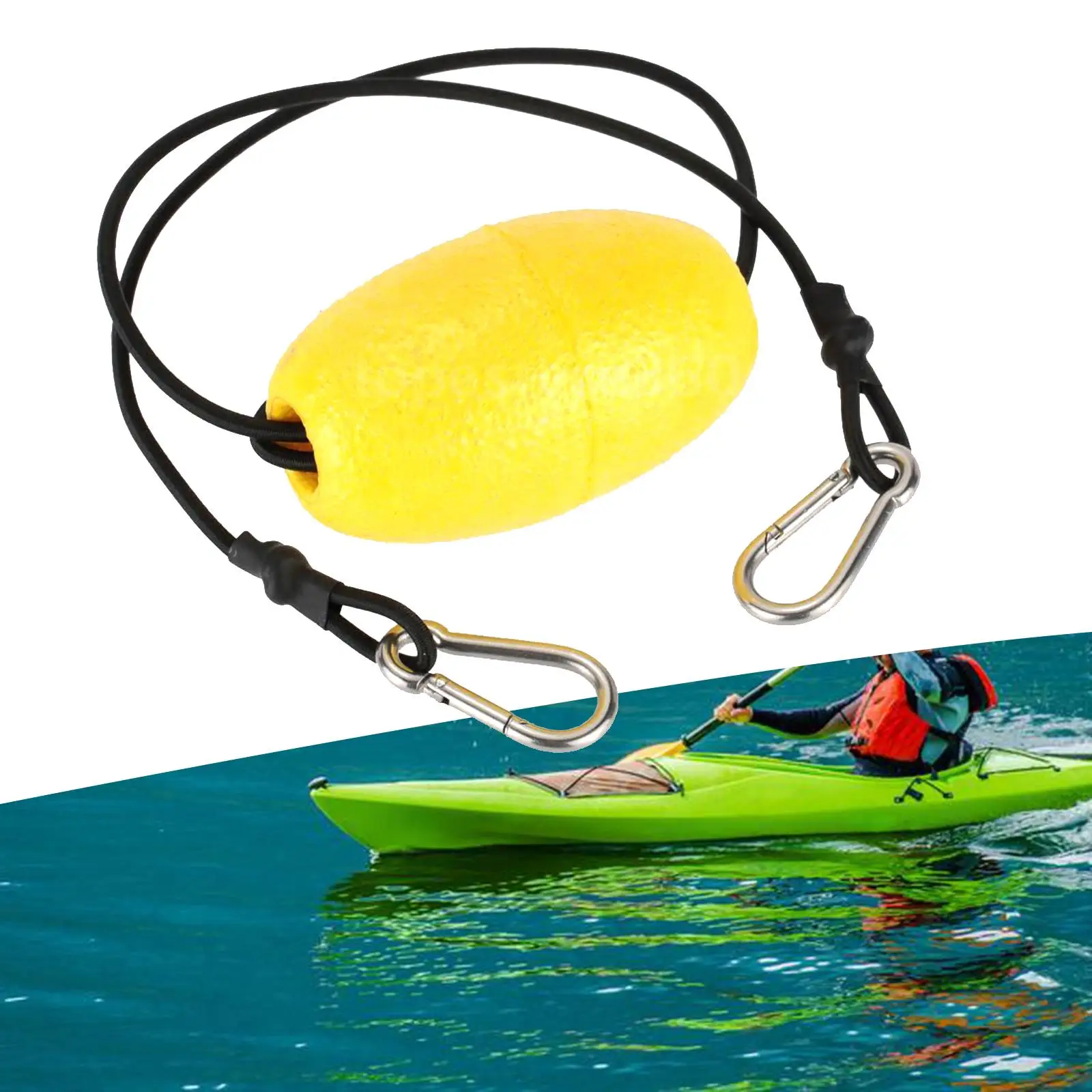 Kayak Tow Throw Line Float Buoy with Clip Floating Drift Anchor Rope Float Rope for Yacht Boating Docking Canoeing