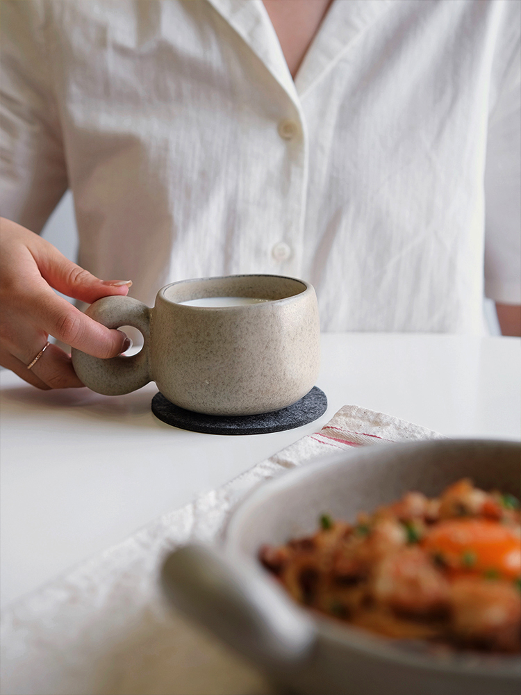 Cerâmica Bege Canecas De Café, Decoração Nórdica,