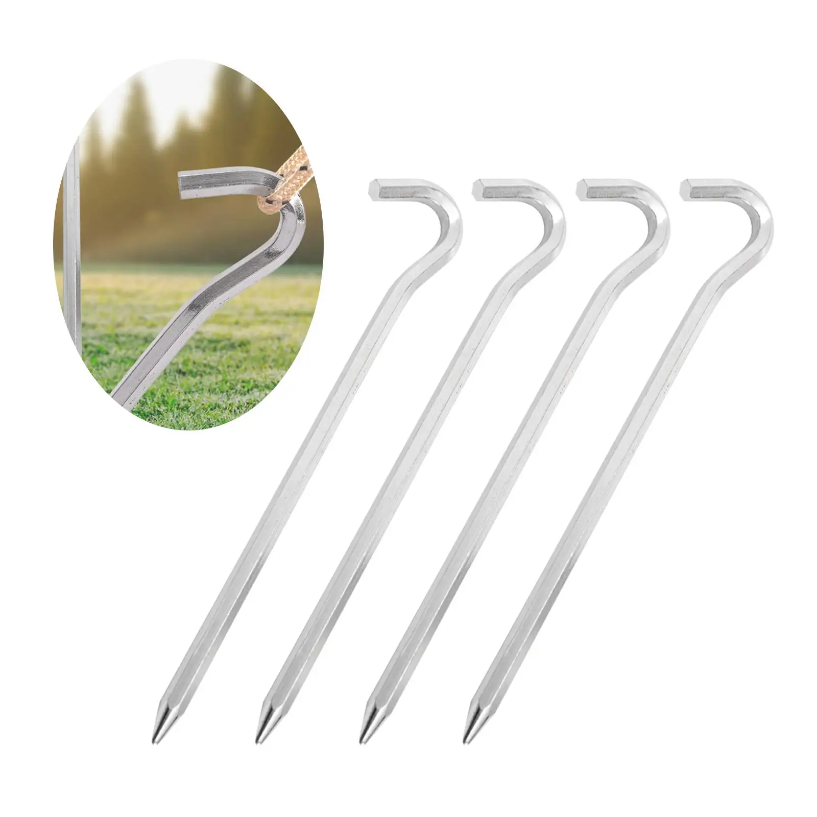 4Pcs Tent Pegs Garden Stakes Camping Tent Nails for Camping Awning Canopy