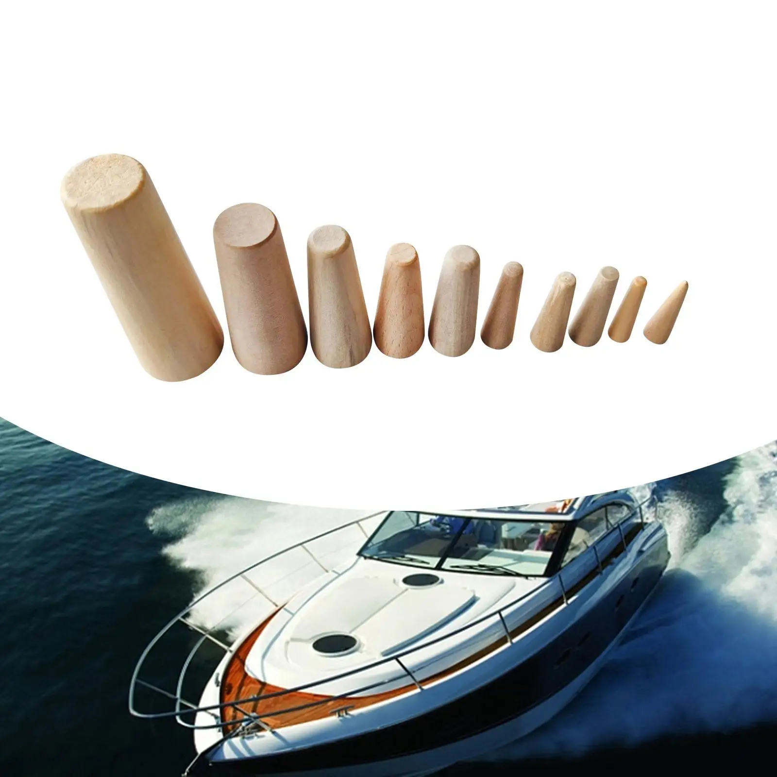 10x Boat Emergency Wood Plugs Durable Wooden Bungs for Boat Yacht Ships