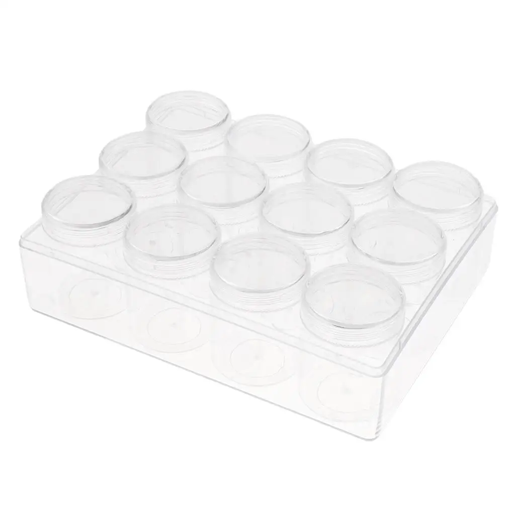 12x20g Empty Clear Container Cosmetic Jar Makeup Travel Pot Portable