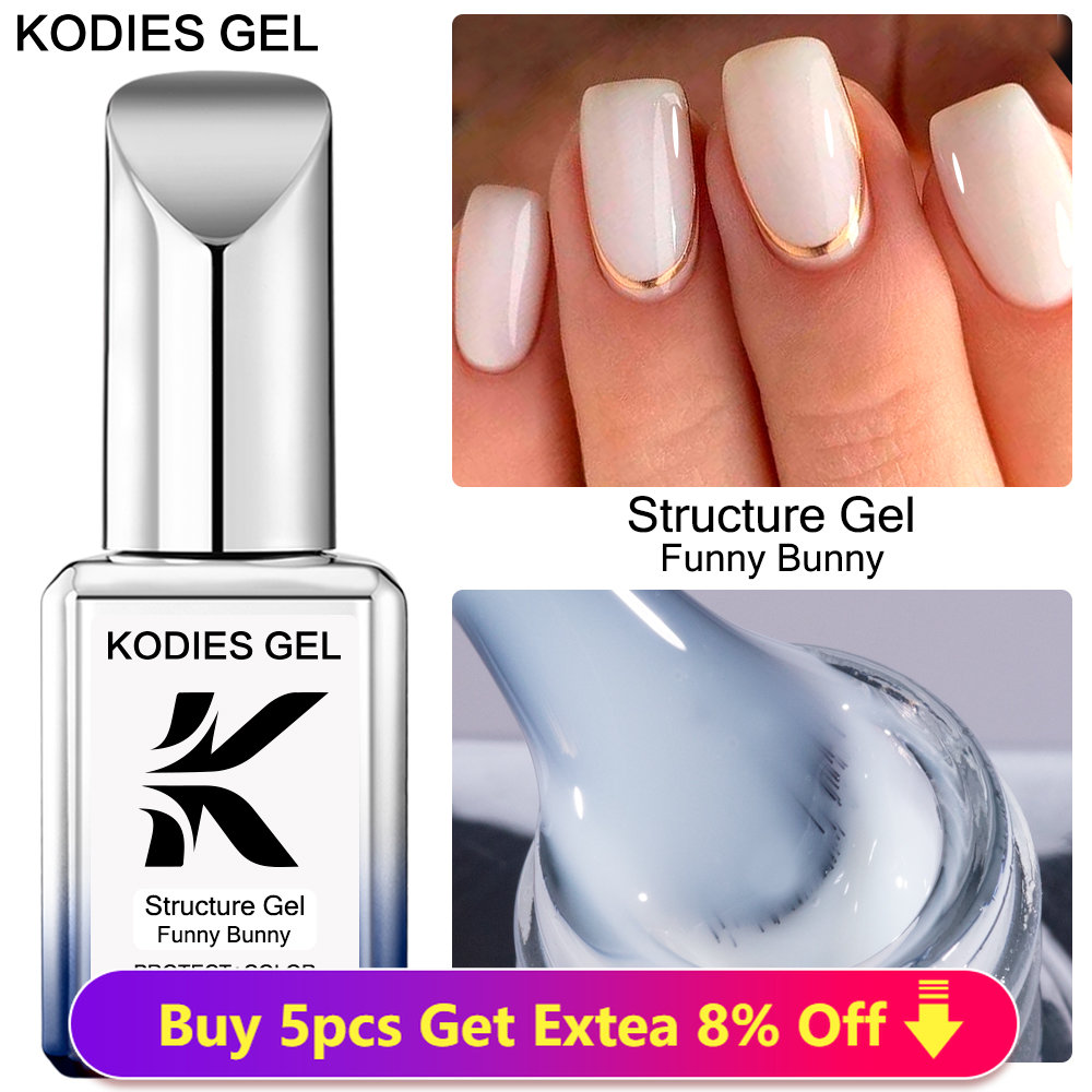 Best of KODIES GEL Structure Gel Funny Bunny Rubber Base Gel Nail Polish 15ML Semi Permanent UV Soak Off Milky White Gellak For Manicure Reviews & Tips