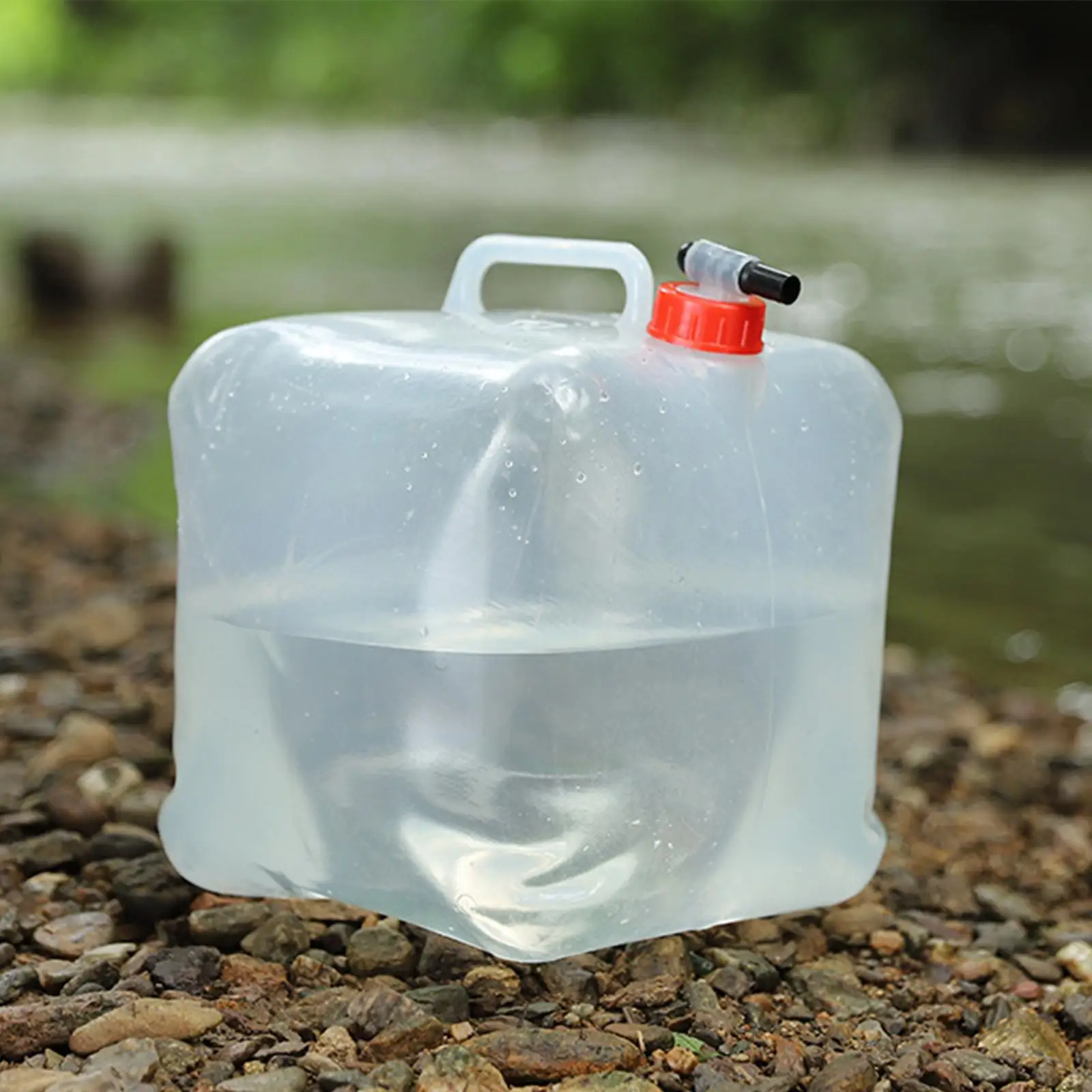 Folded Camping Water Tank Water Container 20L Multifunctional with Faucet Outdoor Folding Water Bag for Car Driving Household