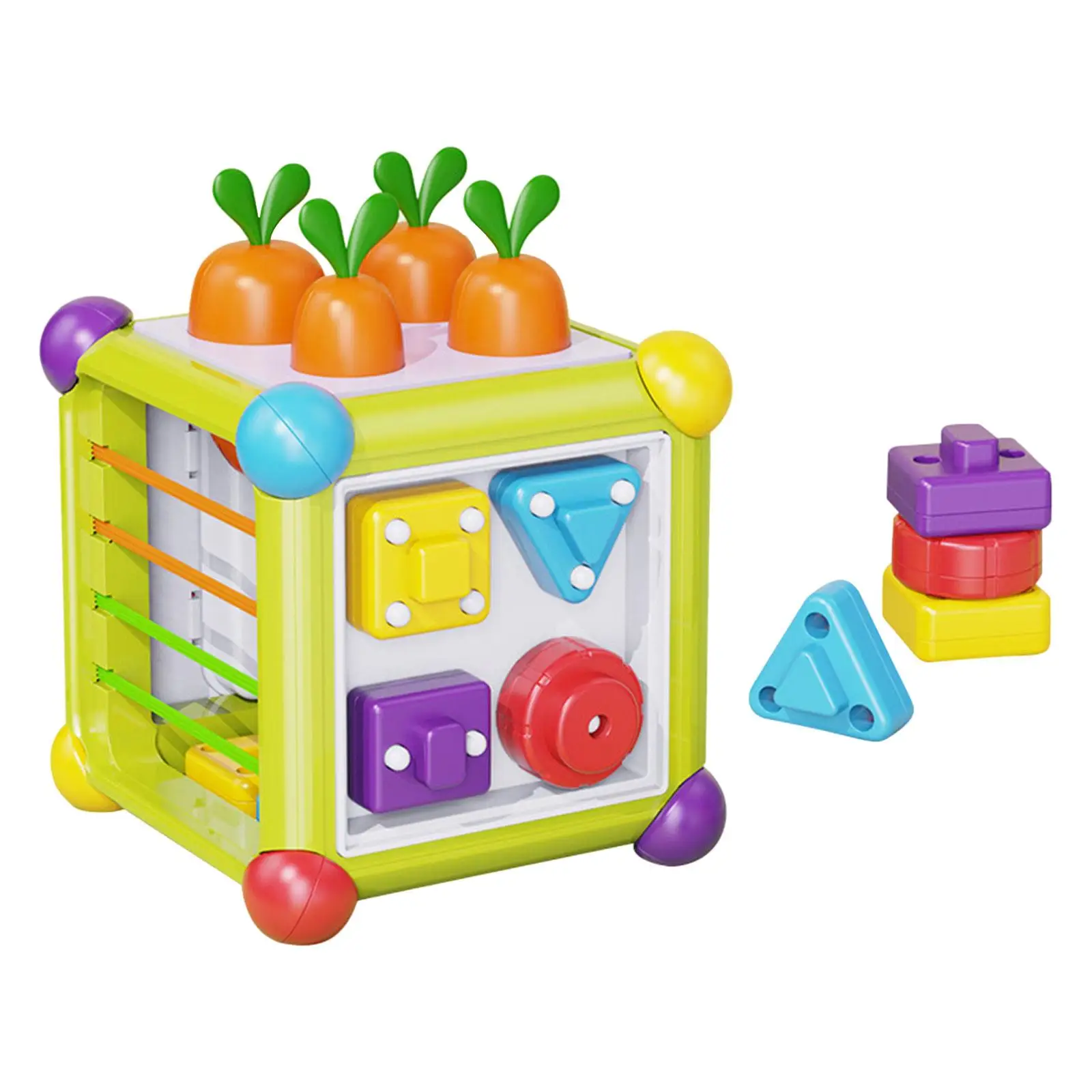 Activity Cube Color Recognition Matching Sensory Cube Bin Shape Sorter Toys for Girls Boys Toddlers Birthday Gift Children Baby