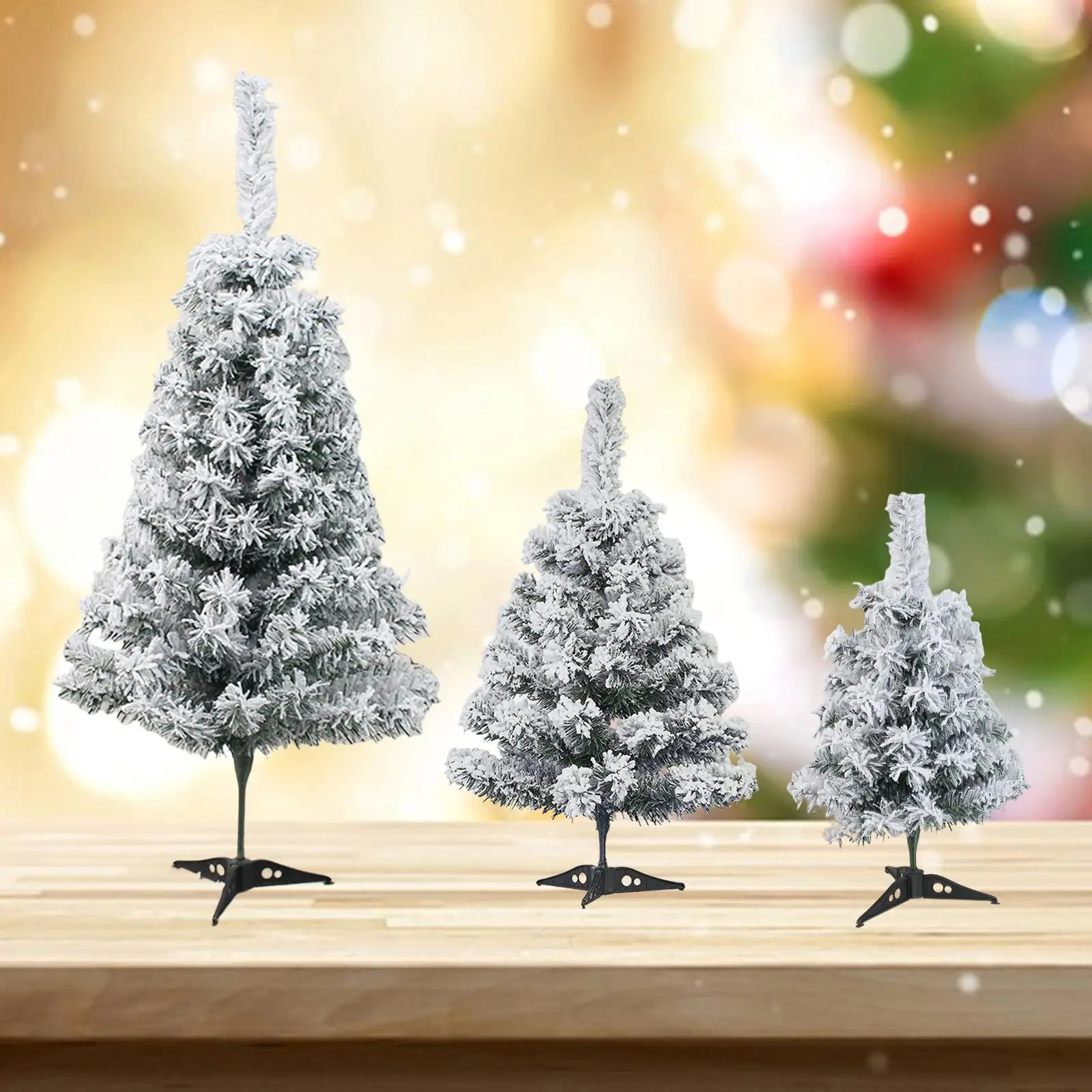 Desk Artificial Christmas Tree Snowy Downswept Photo Prop Decor Flocked Xmas Tree for Shopping Center Yard Office Home Entrance