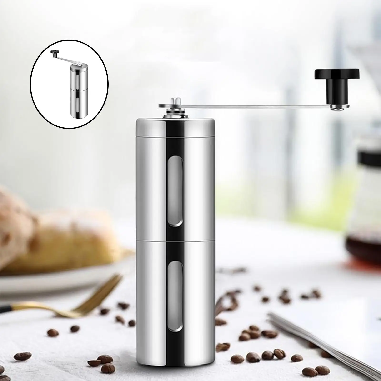 Multi-Purpose Manual Coffee Mill Hand Coffee Bean Stainless Steel Whole Bean Burr Milling Tool
