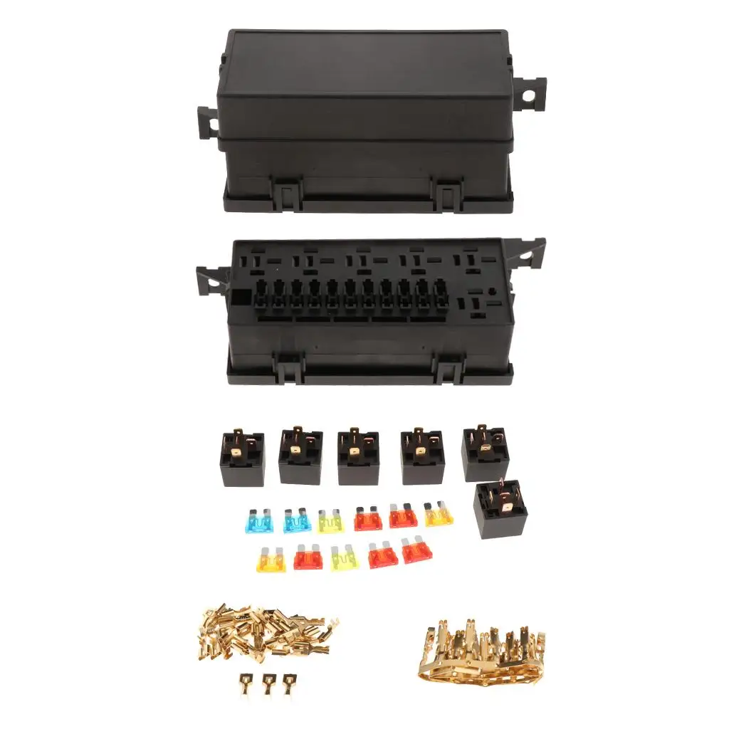 Automotive 11-way Relay  Box Block Holder Automotive Insurance Socket.