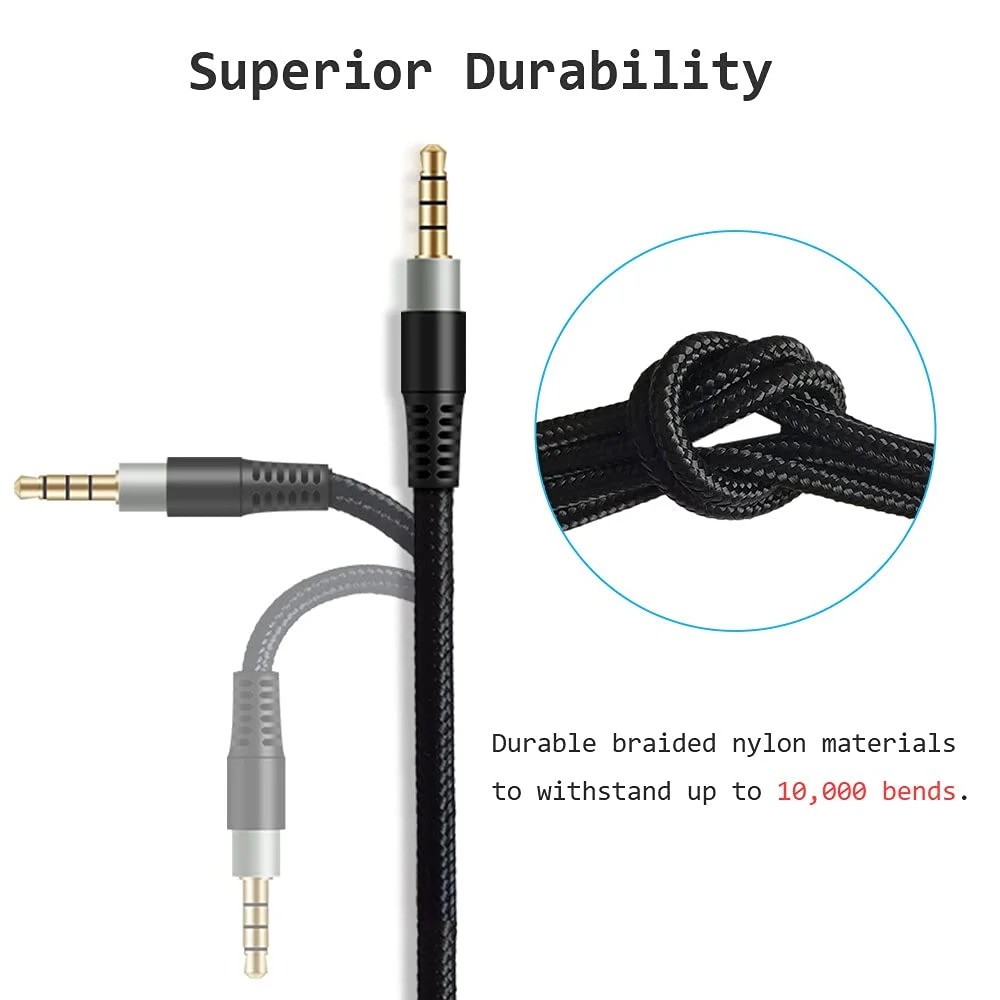 Nylon Braided OFC Replacement USB A 7.1 Surround Sound Cable Extension Cord For Redragon H510 Zeus Wired Gaming Headsets