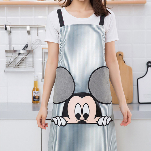 Disney Mickey Mouse Aprons women Sleeveless apron cartoon waterproof Can  wipe hands home cooking Work Apron Kitchen accessories