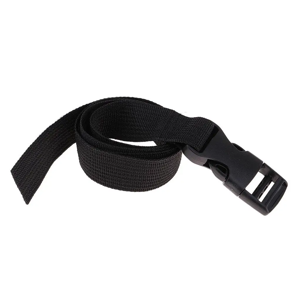 Adjustable Black Cross Bag Strap Locking Luggage Webbing Strap Tie Pull Cord