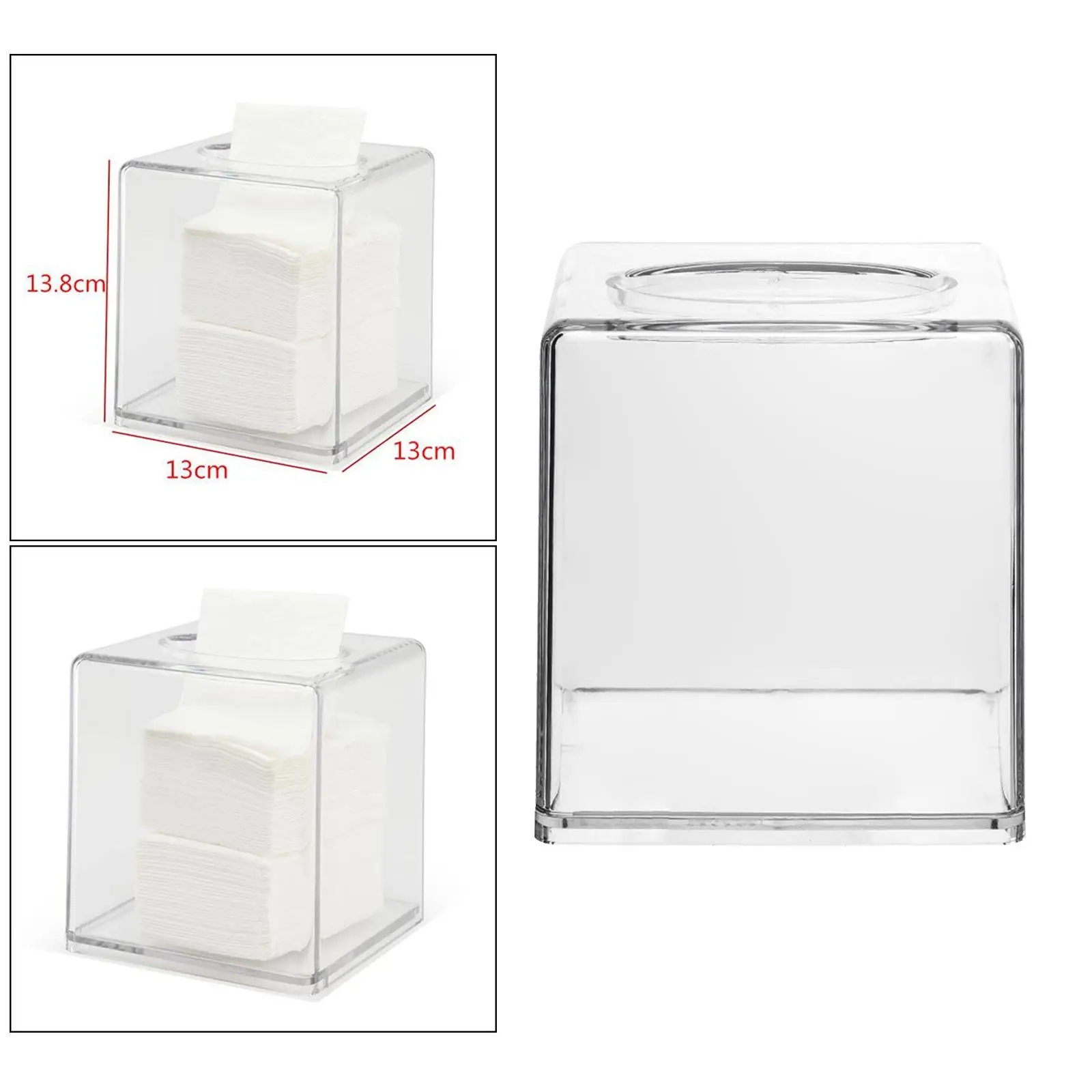 Acrylic Tissue , Rectangular Square Decorative Toliet box Napkin Holder, Facial Tissue Holder for Bathroom Dresser Night 