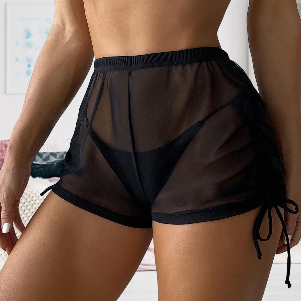 Short De Bain Sexy En Maille Taille Haute Avec Cordon De Serrage 14 Se4E65B5692844F9596B4Ff064C36C8C5J