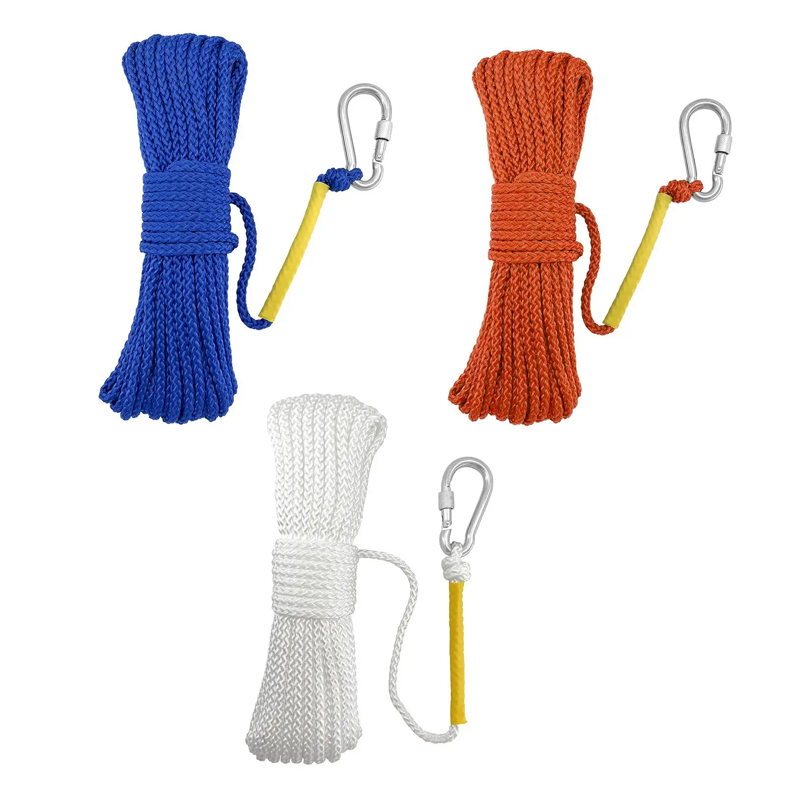 Fishing Nylon Rope, with Spring Hook for Magnet Fishing Crafting Boat Anchor
