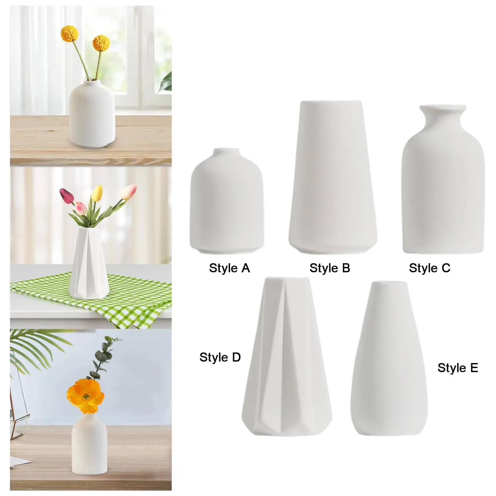 Ceramic Flower Vase Decors Container Case Indoor Plants Pot Bud Vase Flowerpot for Farmhouse Dining Room Dinner Table Wedding