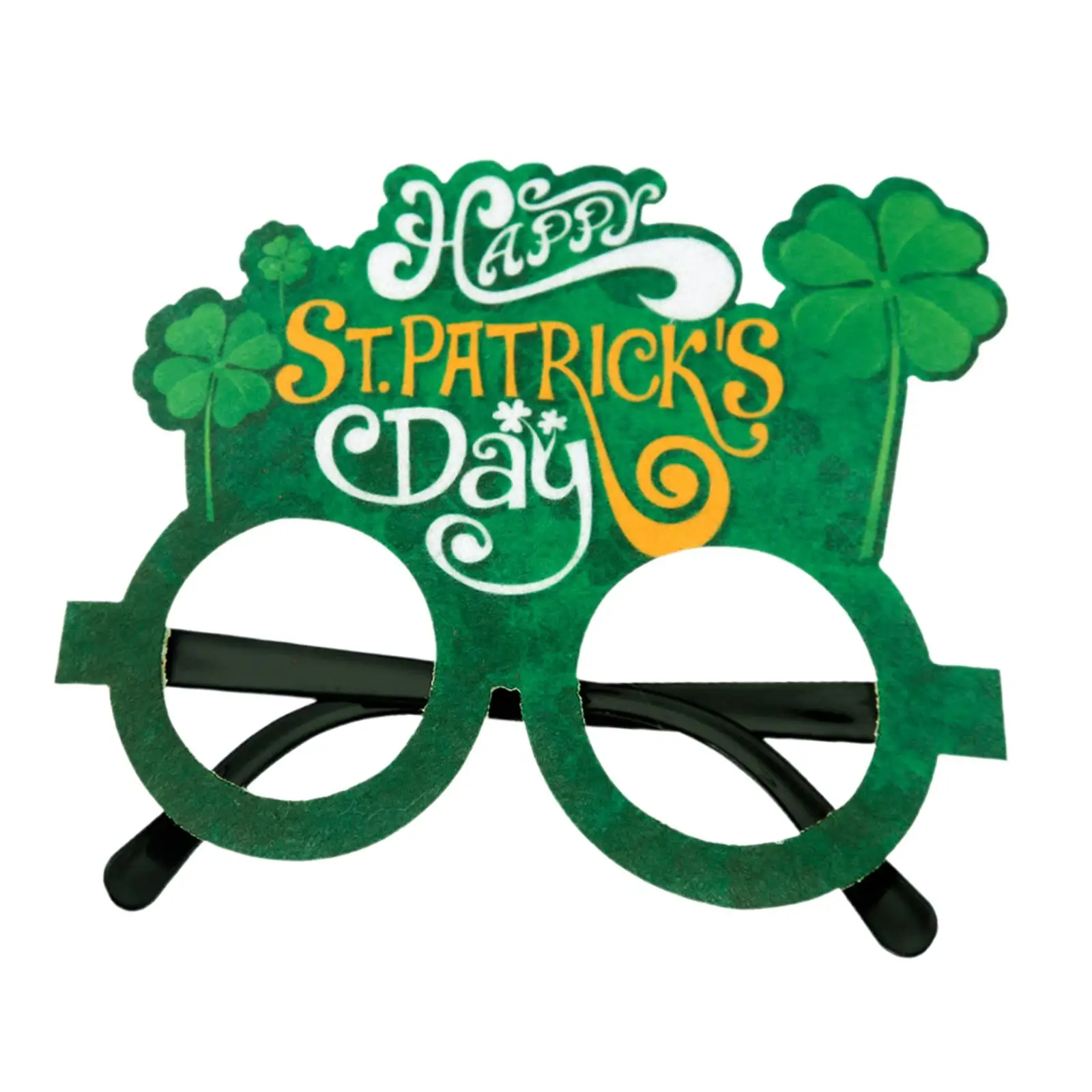 Green Saint Patricks Day Glasses Shamrock Top Hat Photo Props Fashion Fancy Eyeglasses for Costume Supplies Favors Kids