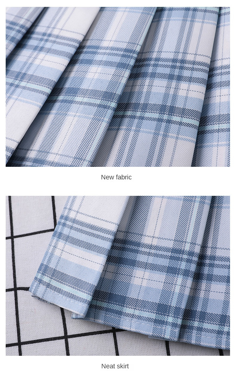 Title 10, Plaid Skirt Pleated High-Waist Women