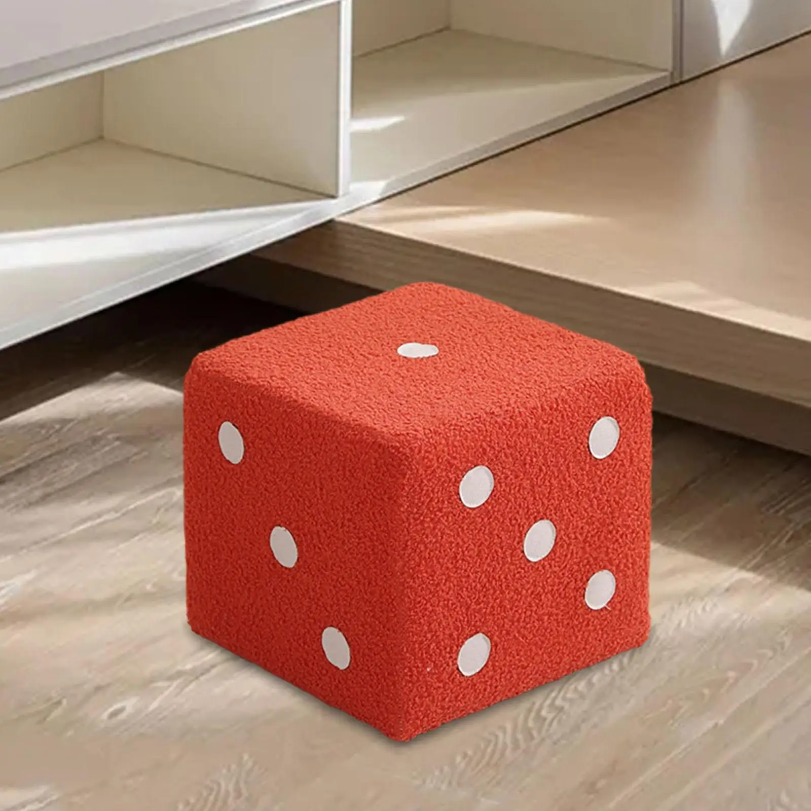 Dice Cubic Foot Stool Stable Kids Seat Ottoman Dice Cube Ottoman Change Shoe Stool for Entryway Playroom Doorway Bedroom Bedside