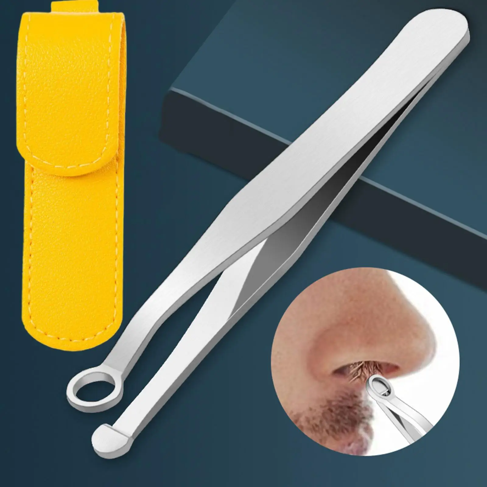 Nose Hair Tweezers Stainless Steel Round Tip Trimming Tool for Body Sideburns Men Women