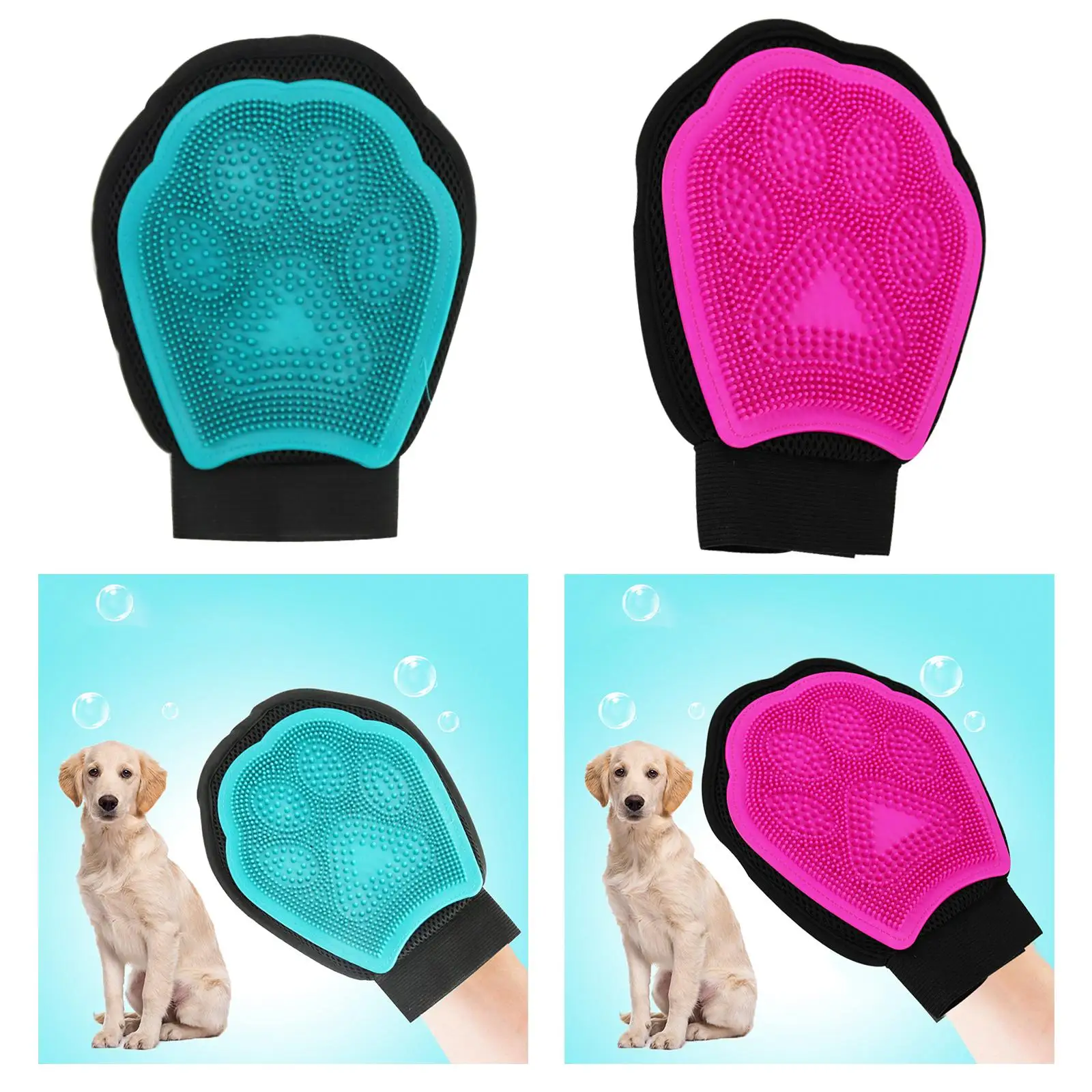 Pet Glove Dog Cat Grooming Glove Cat Hair Deshedding Brush Gloves Dog Comb for Cats Bath Clean Massage Hair Remover Brush