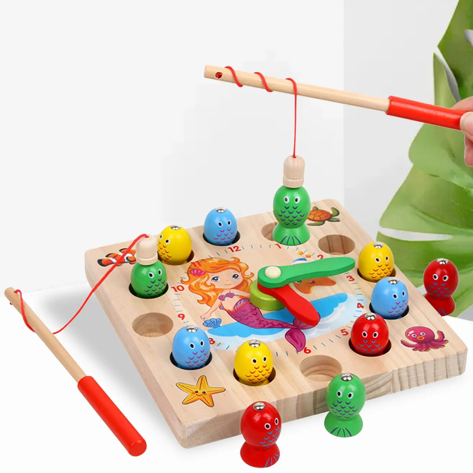 Wooden Fishing Game Toy Motor Skills Preschool Learning for 3 4 5 Year Old Birthday Gifts