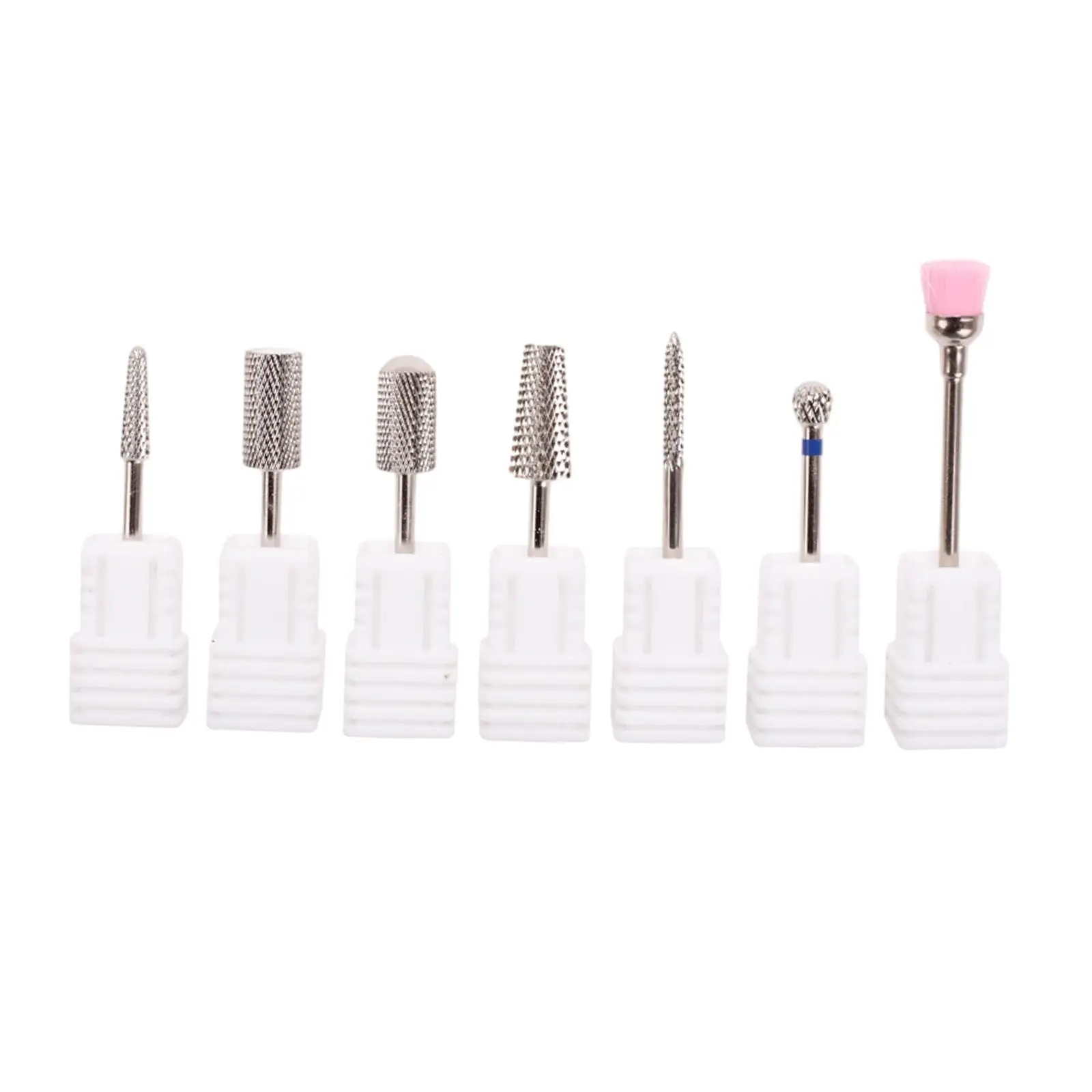 7 Pieces Manicure Bits Electric Manicure Head Replacement Device Cuticle Remove Dust Brush Home Salon Use Nail Polish Bits