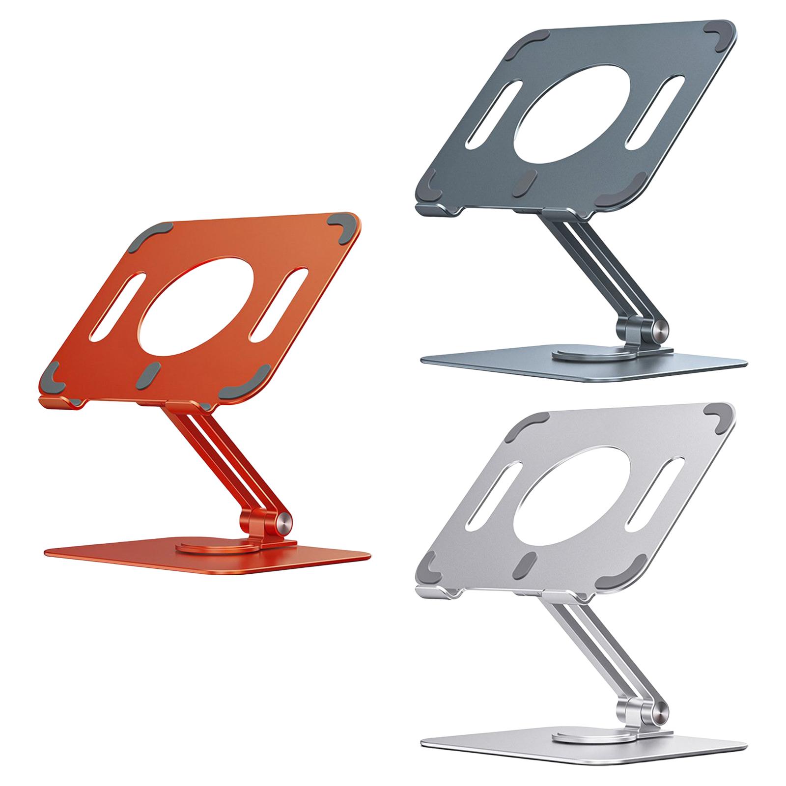 Foldable Tablet Stand 360° Rotating Portable Hollow Design Adjustable Desk Handsfree Laptop Riser Stand for iPad Phones Work