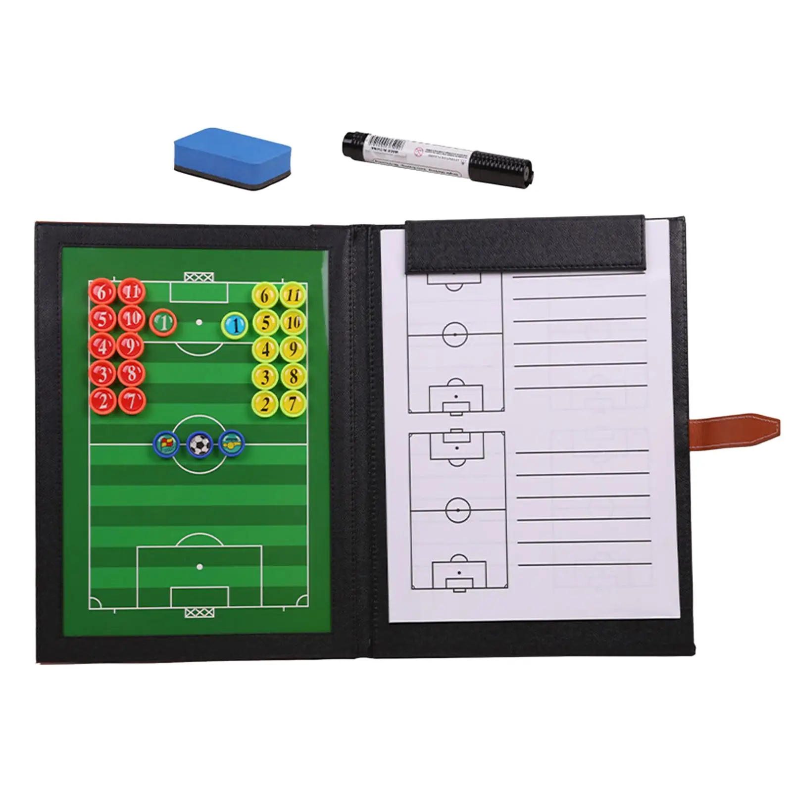 Portable Football Coaches Board with Marker Pen Guidance Training Assistant Large Soccer Coaching Clipboard for Strategizing